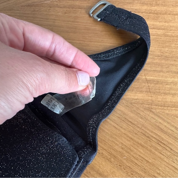 2000s Vintage Y2K Victoria Secret Black Shimmer Swimsuit - Picture 4 of 5